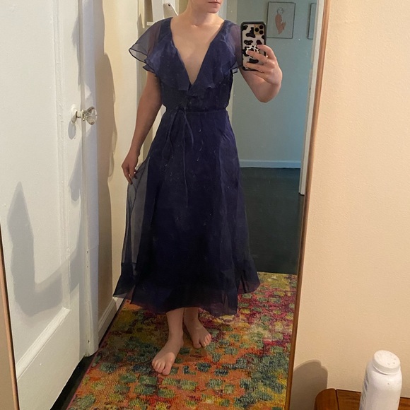 Reformation Flutter Sleeve Wrap Dress - Picture 1 of 11